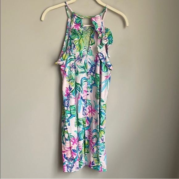 Lilly Pulitzer Floral Sleeveless Billie Ruffle Dress Mermaid In The Shade XS - Picture 4 of 11